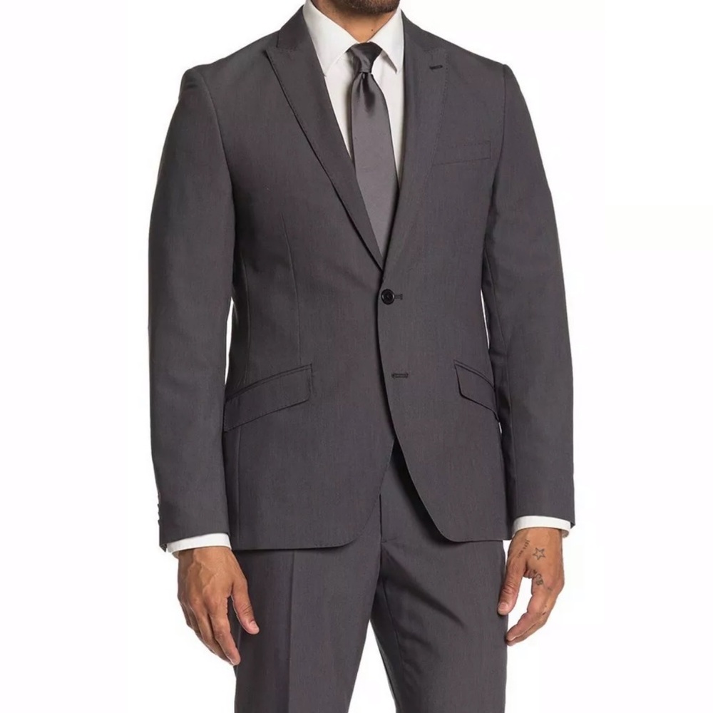 The Savile Row Gray Slim Fit Brixton Sport Coat